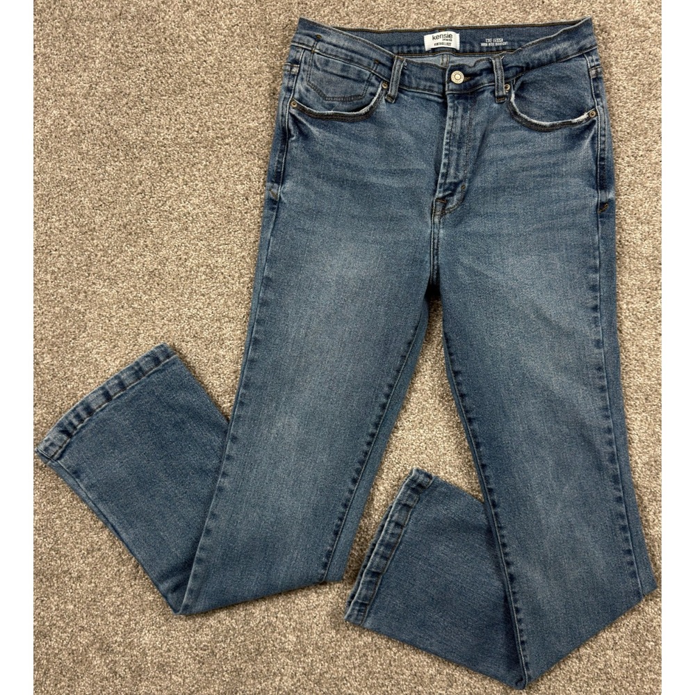 Kensie Vintage Luxe Tessa Jeans Womens 10 30x31 High Rise Bootcut Stretch Blue